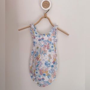 Angel Dear floral gauze romper